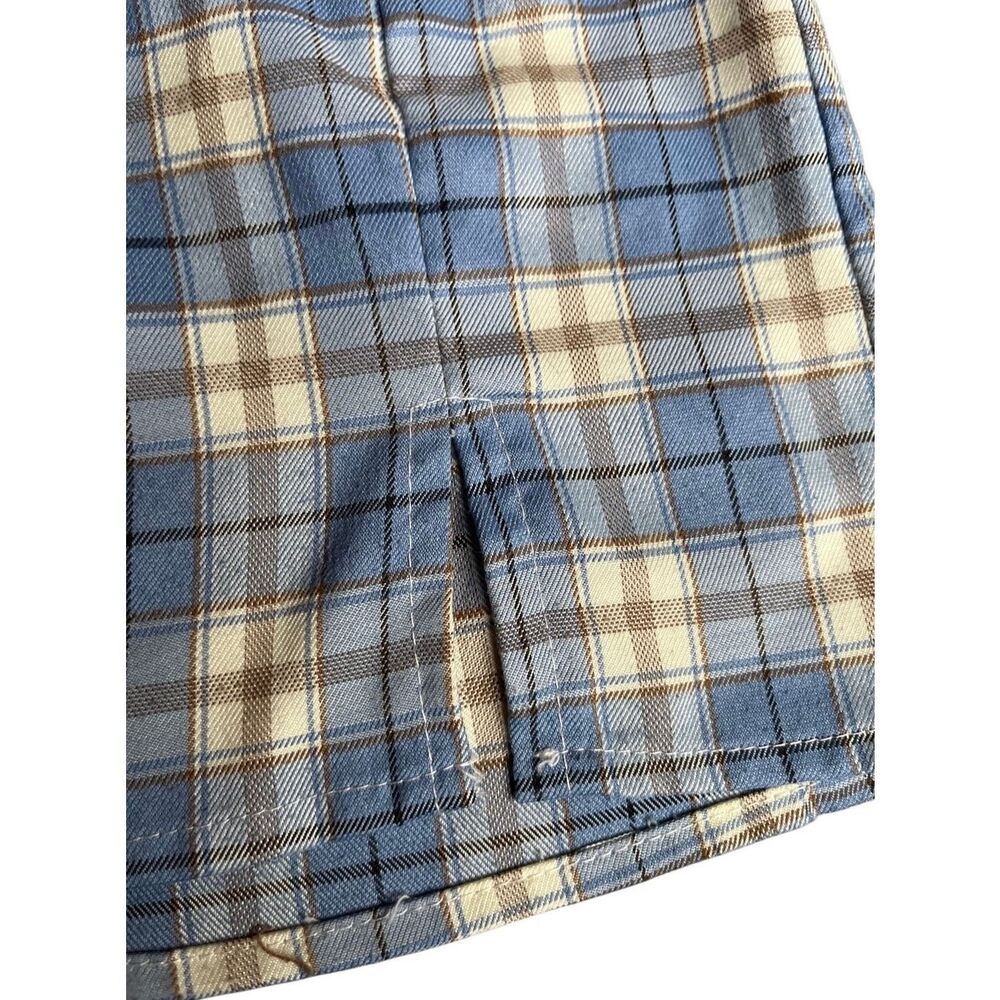 Shein Blue Cream Plaid Mini Skirt - sz xs - Picture 7 of 13